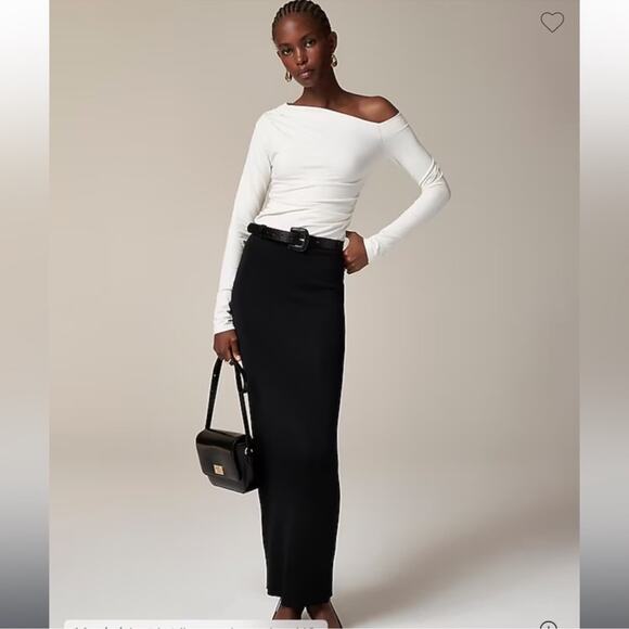 J.Crew Asymmetrical off-the-shoulder top in stretch cotton blend - Picture 1 of 4